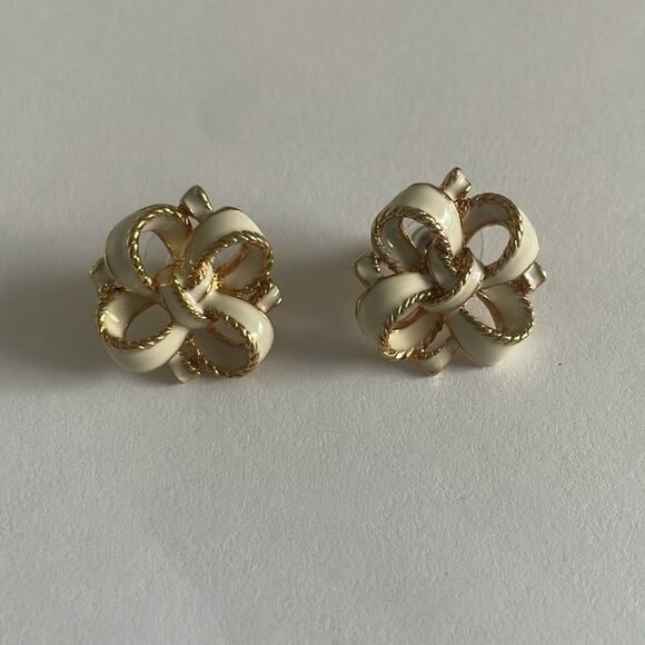 Rucinni gold and white earrings - Picture 1 of 5